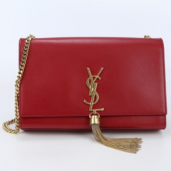 Saint Laurent Shoulder Red Kate Tassel Bag - Picture 1 of 16